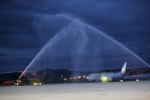 Erstlandung Fly Dubai am Salzburg Airport